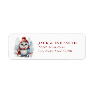 Christmas Owl Return Address Labels