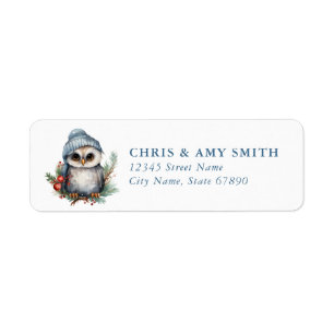 Christmas Owl  Return Address Labels