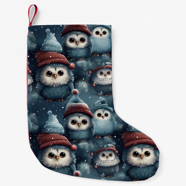 Christmas Owl Small Christmas Stocking (Front)