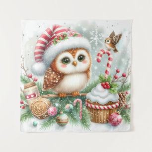Christmas Owl Tapestry