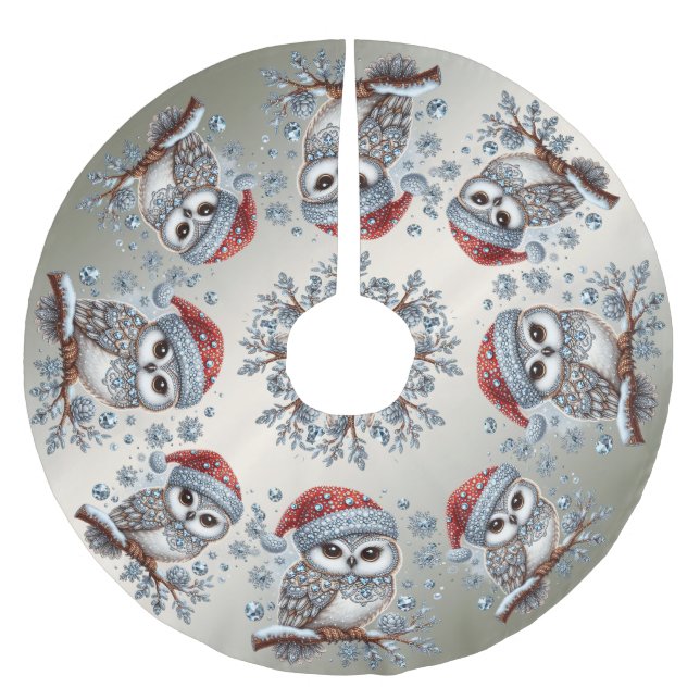 Christmas Owl Tree Skirt (Front)