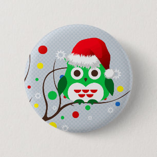 Christmas Owl Trend 6 Cm Round Badge