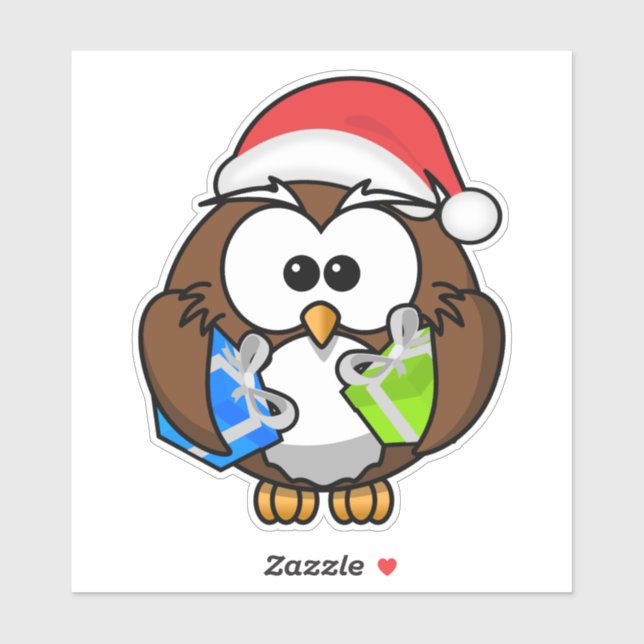 Christmas Owl Wearing Santa Hat-15840 (Sheet)