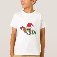 Christmas Owl with Axe and Snowy Pine Tree