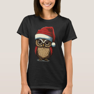 Christmas Owl with Christmas hat Owl Owner T-Shirt
