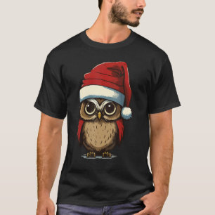 Christmas Owl with Christmas hat Owl Owner T-Shirt