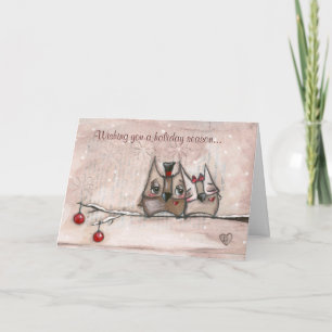 Christmas Owls - Christmas Card