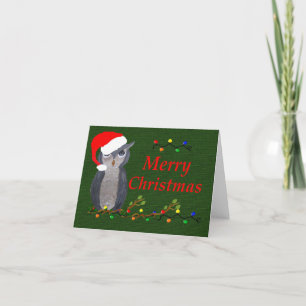 Christmas owls holiday card