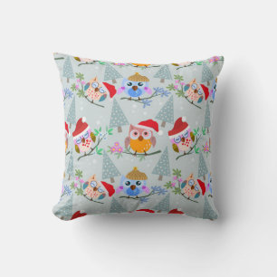 Christmas Owls Pattern Cushion