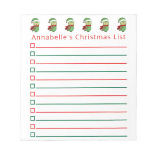 Christmas Owls Shopping List Personalise Notepad
