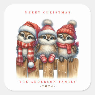 Christmas Owls Sticker