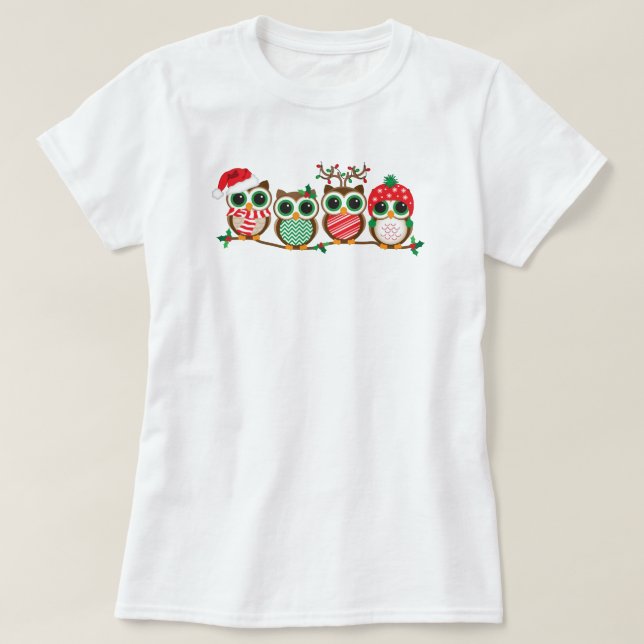Christmas Owls T-Shirt (Design Front)