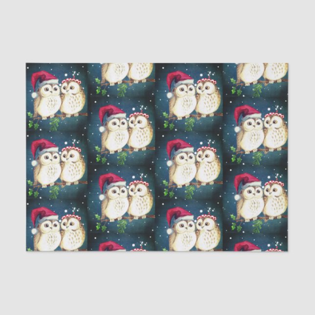 CHRISTMAS OWLS Tissue Paper (Front)