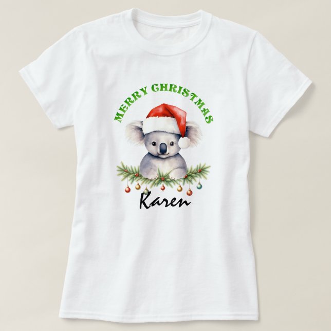 Christmas Oz Animals Koala Matching Women's T-Shirt (Design Front)