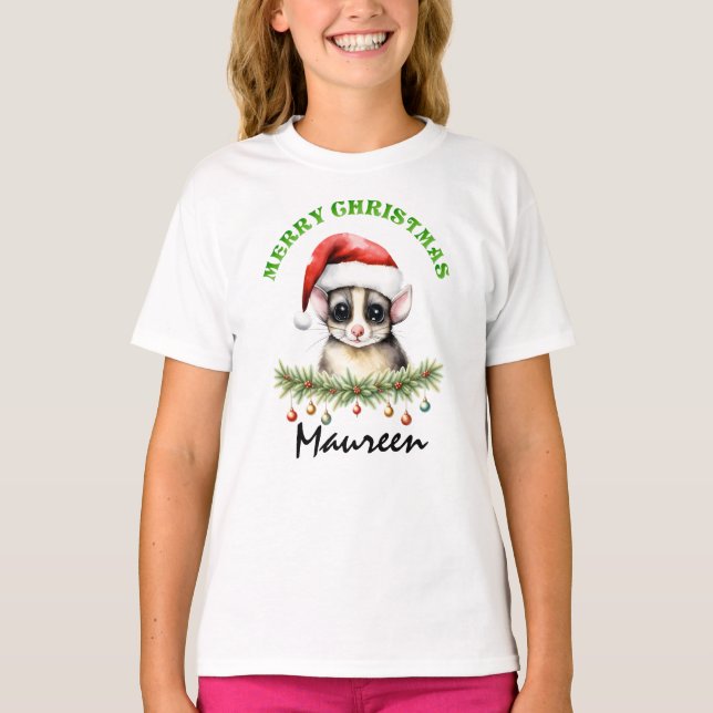 Christmas Oz Animals Sugar Glider Fam Match Girl's T-Shirt (Front)