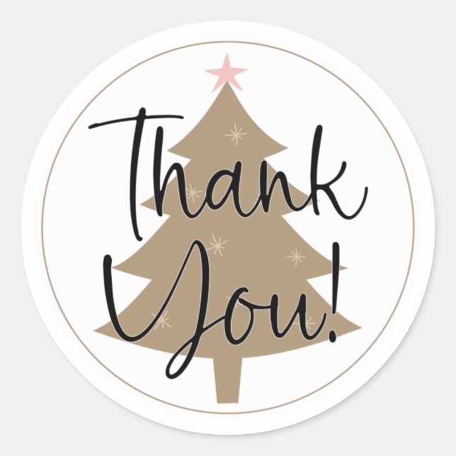 Christmas Packaging Stickers, Thank You Stickers (Front)