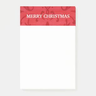 Christmas Pads Post-it Note Pads Red Damask
