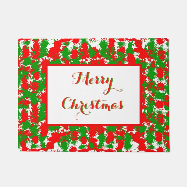 Christmas Paint Splatter Doormat (Front)