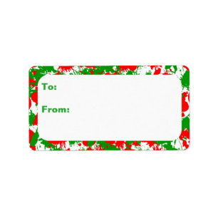 Christmas Paint Splatter Label