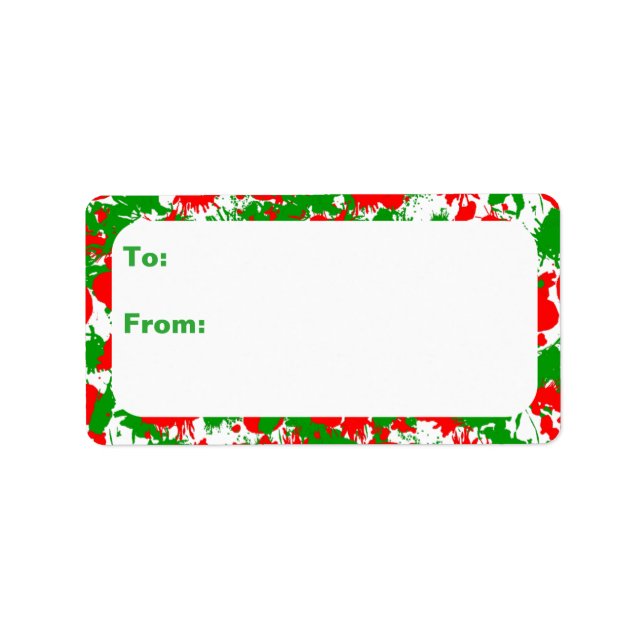 Christmas Paint Splatter Label (Front)