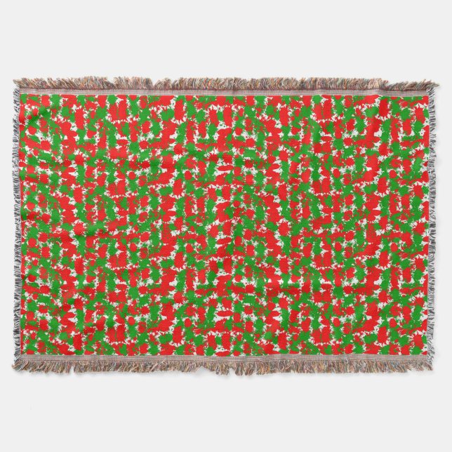 Christmas Paint Splatter Throw Blanket (Front)
