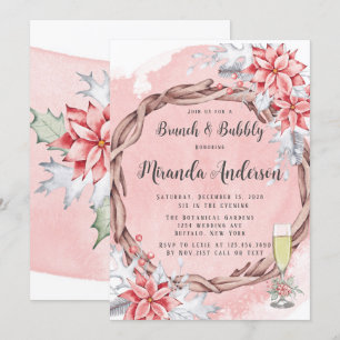 Christmas Painted Poinsettia Brunch & Bubbly Invitation