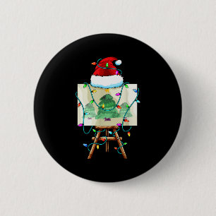 Christmas Painter Design _ Santa Xmas Paint Artist 6 Cm Round Badge