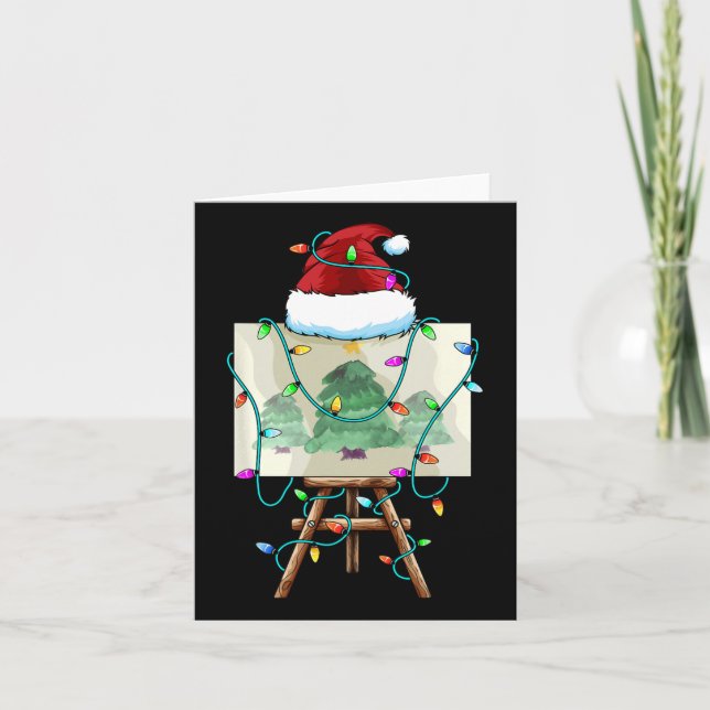 Christmas Painter Design Santa Xmas Paint Artist  Card (Front)