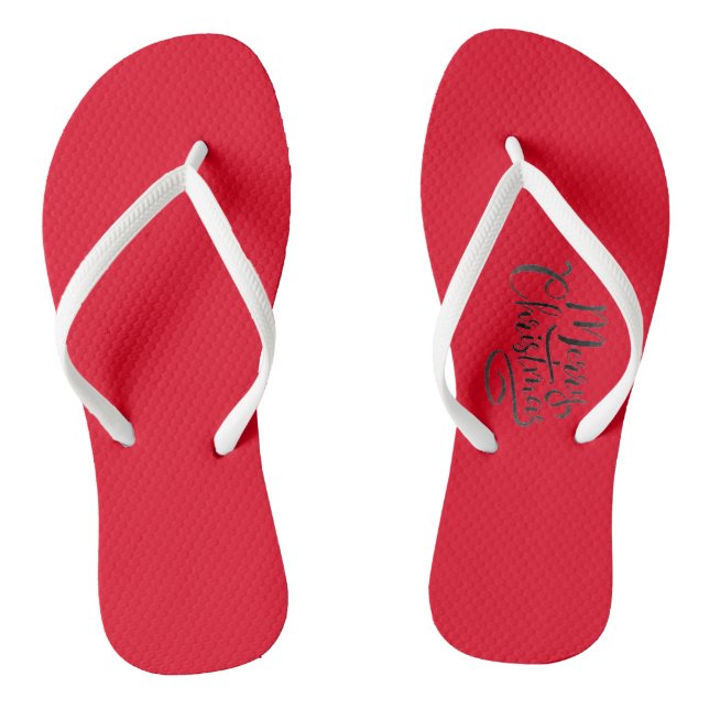 CHRISTMAS Pair of Flip Flops MERRY CHRISTMAS (Footbed)