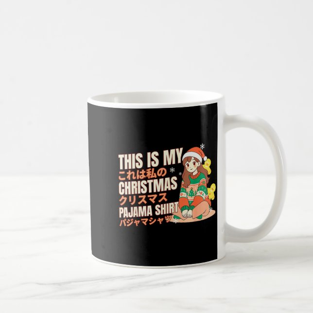 Christmas Pajama Anime Girl Japanese Manga Otaku  Coffee Mug (Right)