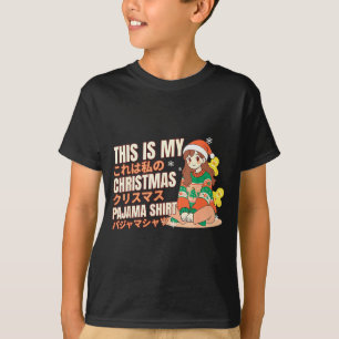 Christmas Pajama Anime Girl Japanese Manga Otaku T-Shirt