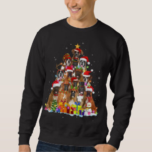 Christmas Pajama Boxer Tree Xmas Gifts Dog Dad Mum Sweatshirt