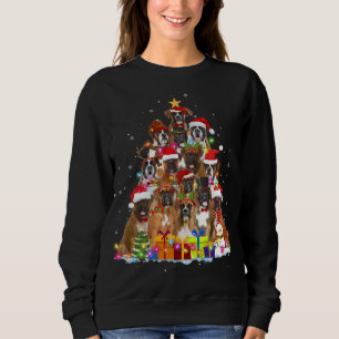 Christmas Pajama Boxer Tree Xmas Puppy Dog Dad Mum Sweatshirt