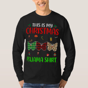 Christmas Pajama Butterfly Lover Animals Xmas Tree T-Shirt
