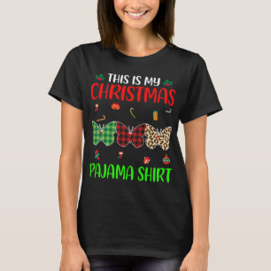 Christmas Pajama Butterfly Lover Animals Xmas Tree T-Shirt