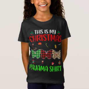 Christmas Pajama Butterfly Lover Animals Xmas Tree T-Shirt