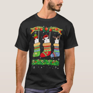 Christmas Pajama Cat Kitten Xmas Socks T-Shirt