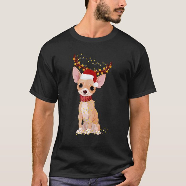 Christmas Pajama Chihuahua Tree Xmas Dog Dad Mum 1 T-Shirt (Front)