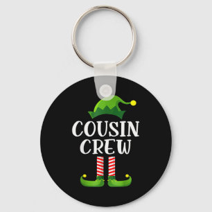 Christmas Pajama Cousin Crew Funny Elf Matching Pa Key Ring