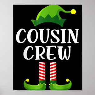 Christmas Pajama Cousin Crew Funny Elf Matching Pa Poster