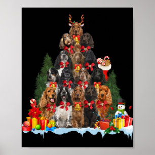 Christmas Pajama English Er Spaniel Xmas Tree T Sh Poster