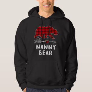 Christmas Pajama Family Arrow Nanny Bear Red Plaid Hoodie