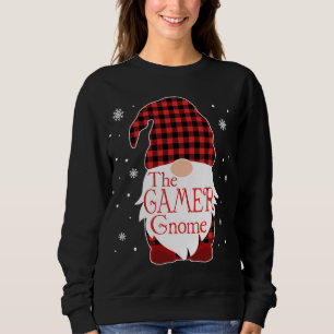 Christmas Pajama Family Gift Gamer Gnome Buffalo P Sweatshirt