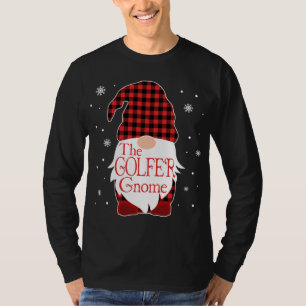 Christmas Pajama Family Gift Golfer Gnome Buffalo T-Shirt