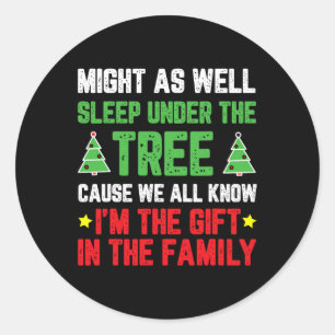 Christmas Pajama Girls Boys Xmas Matching Family F Classic Round Sticker