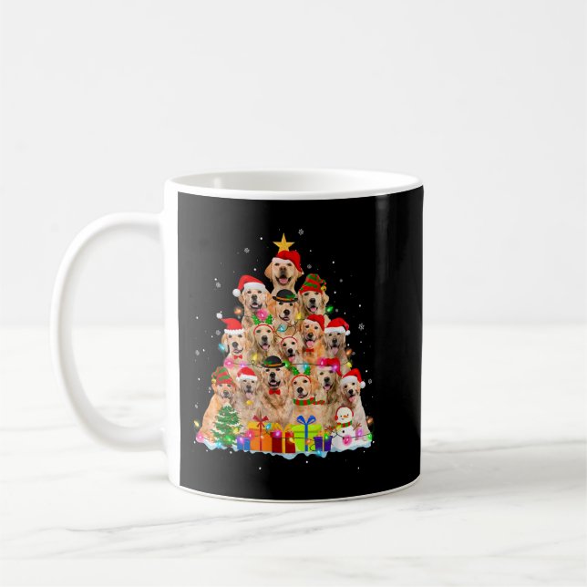 Christmas Pajama Golden Retriever Tree Xmas Dog Da Coffee Mug (Left)