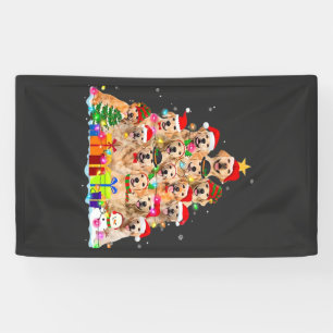 Christmas Pajama Golden Retriever Tree Xmas Gift D Banner