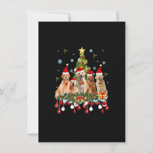 Christmas Pajama Golden Retriever Tree Xmas Gift D Invitation