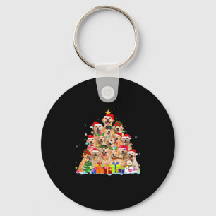 Christmas Pajama Golden Retriever Tree Xmas Gift D Key Ring