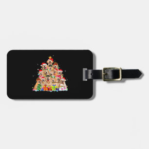 Christmas Pajama Golden Retriever Tree Xmas Gift D Luggage Tag